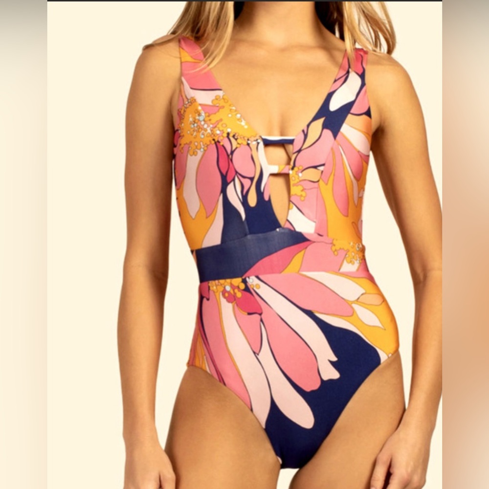 TRINA TURK BREEZE PLUNGE MAILLOT ONE PIECE SWIMSUIT